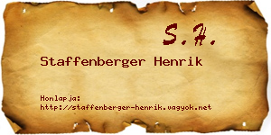Staffenberger Henrik névjegykártya